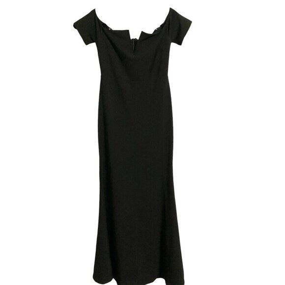 LULUS Lynne Black Off-the-Shoulder Maxi Dress size Medium - Picture 1 of 11